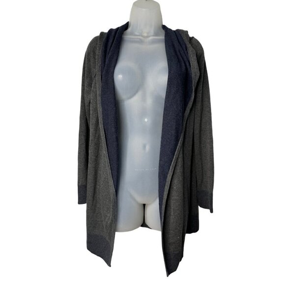 Joie Long Sleeve Longline Hooded Knit Open Cardigan SZ S-M Soft Grey - Picture 2 of 9